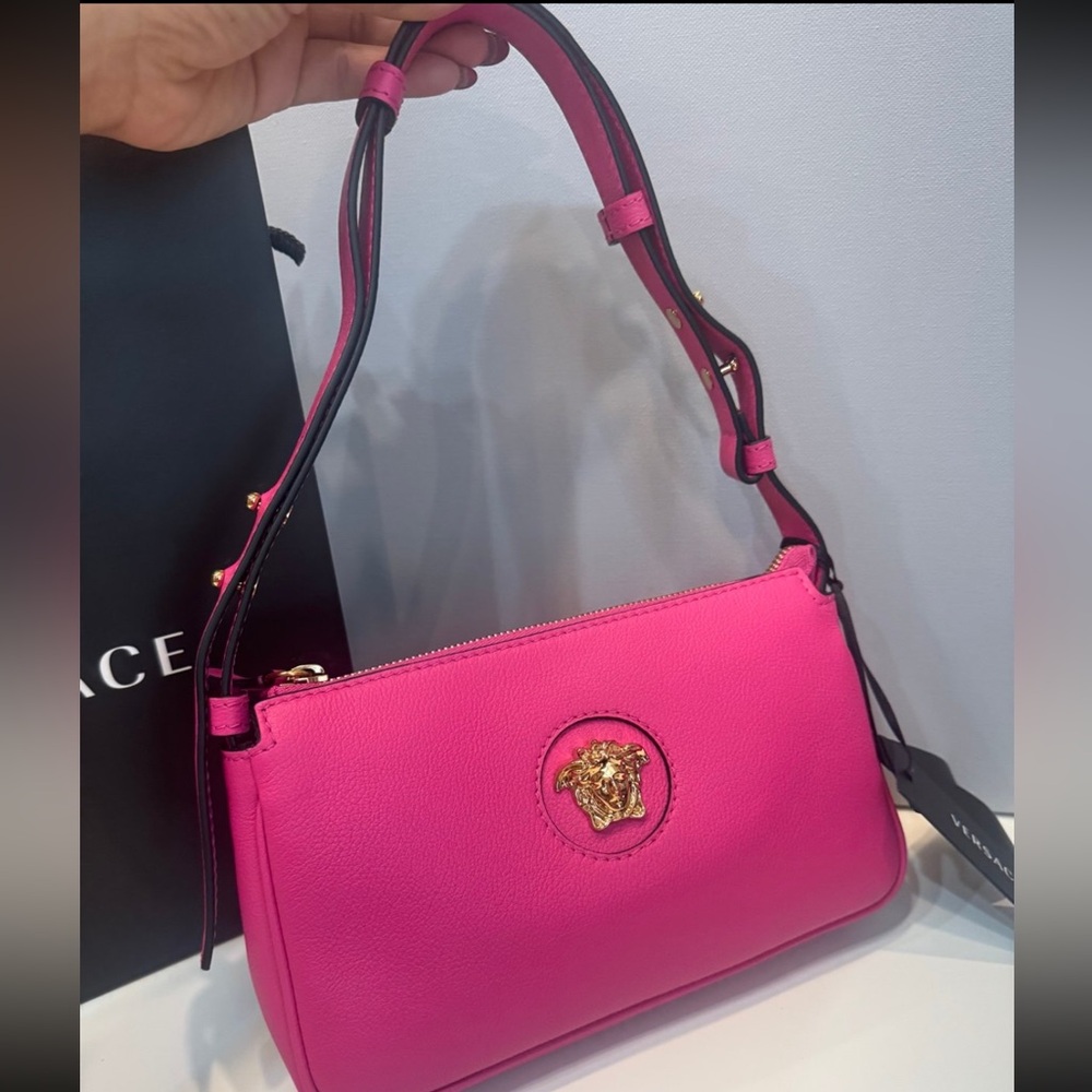 Versace Fuchsia Shoulder Bag with Gold Medusa$975 Retail Brand new ready